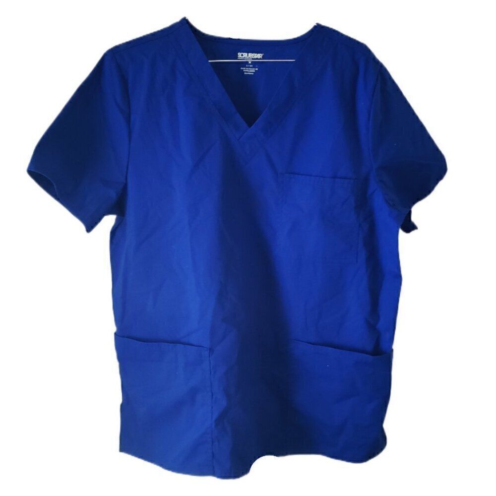 ScrubStar Electric Blue Pocketed Scrub Top